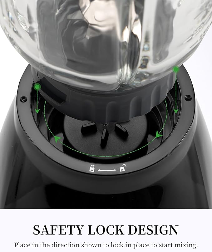 GDOR Blenders for Smoothies, 52 Oz Glass Jar Smoothie Blender, Countertop Blender & Grinder Combo, 9 Functions with 5 speeds for Shakes, Puree, Crush Ice, and Chop, Max 700W