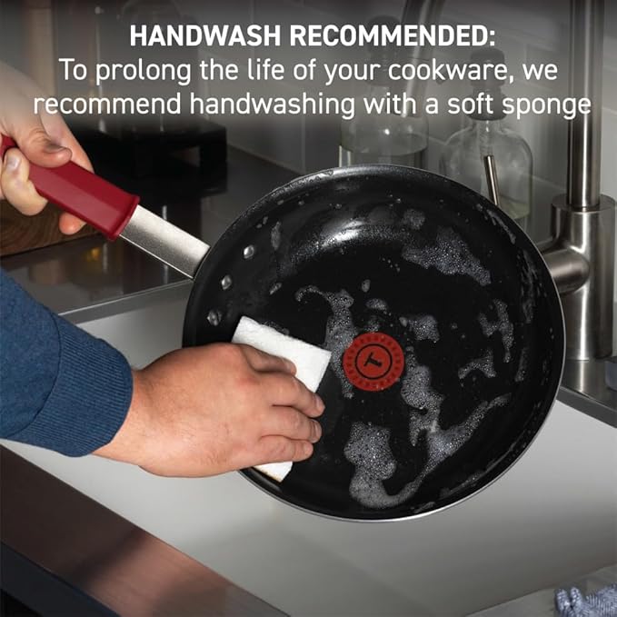 T-fal Professional VX3 Brushed Nonstick Fry Pan with Stainless Steel Handle 8.5Inch, Oven Broiler Safe 400F, Cookware, Pots and Pans, Skillet, Restaurant & Business Grade, Certified NSF and CBA, Black