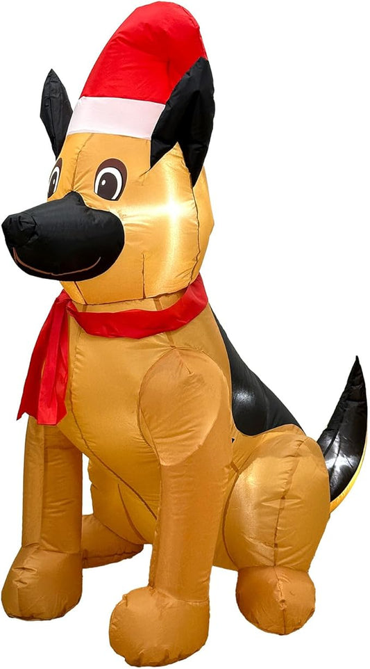 Outdoor Indoor Christmas Inflatable LED Lighted German Shepherd Dog Blow Up Holiday Yard Decoration