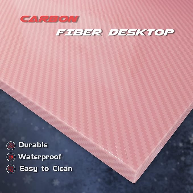 Homall Pink L Shaped Gaming Desk Computer Corner PC Desk Table with Large Monitor Stand for Home Office Studying Writing Workstation, Gift for Girls and Women (Pink, 51 Inch)