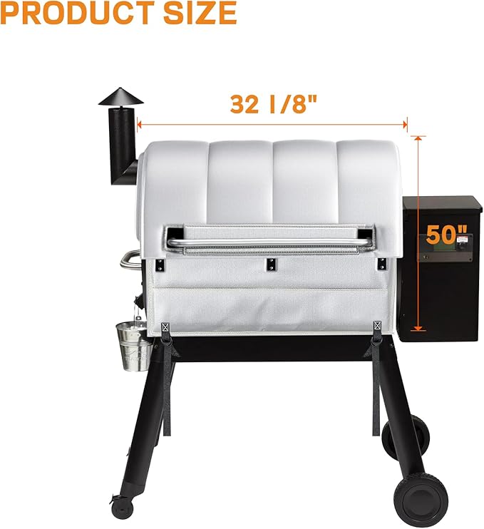 Insulation Blanket for Traeger Pro 780 Series TFB78GZEC TFB78GLEC and Ironwood 885 Series TFB89BLFC Wood Pellet Smoker Grill,BAC627 Pro 780 Insulation Blanket Grill Accessory for Winter Smoking,Silver
