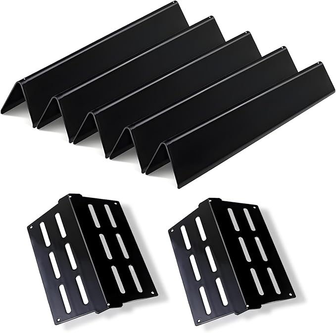 Heat Deflector Flavorizer Bars Porcelain Steel Gas Grill Replacement Parts for Weber Genesis 300 Series E310 E320 E330 S310 S320 S330 EP/CEP-310 EP/CEP-320 EP/CEP-330, 17.5 inch Heat Shield Plates