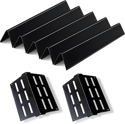 Heat Deflector Flavorizer Bars Porcelain Steel Gas Grill Replacement Parts for Weber Genesis 300 Series E310 E320 E330 S310 S320 S330 EP/CEP-310 EP/CEP-320 EP/CEP-330, 17.5 inch Heat Shield Plates