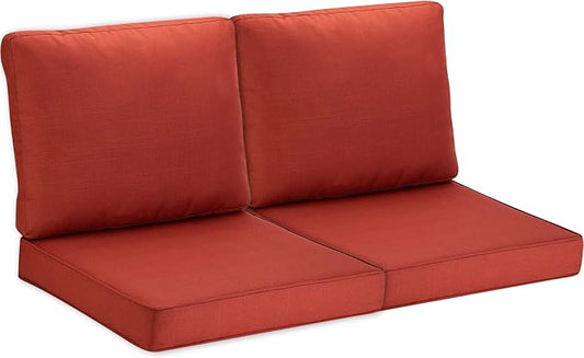 JMGBird Outdoor Cushion Tufted Pillow, Deep Seat Outdoor Chair Cushion 22"x22" Patio Cushions for Outdoor Furniture, Red