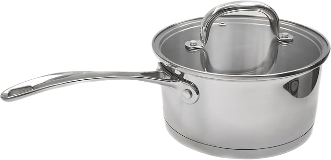 Stainless Steel Saucepans Impact Bonded Right Angles SS Saucepan 3.3QT 20cm