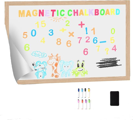 Magnetic Dry Erase Whiteboard Paper 48 x 36 Inch, Self Adhesive White Board Sticker for Wall, Peel and Stick Wallpaper With 50 Magnetic Letters