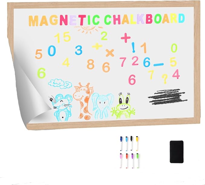 Magnetic Dry Erase Whiteboard Paper 36 x 24 Inch, Self Adhesive White Board Sticker for Wall, Peel and Stick Wallpaper With 50 Magnetic Letters