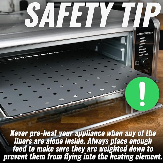INFRAOVENS Reusable Mats Compatible with Ninja Foodi SP101 SP201 SP301 SP351, Toaster Oven Liners, Accessories for Countertop Convection Oven, Air Fryer Oven with Heat Resistant Non-Stick Liner