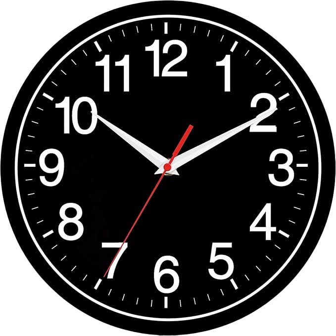 Wall Clock Modern 8 Inch Battery Operated Silent Non Ticking Small Analog Clock Decorative for Bedroom Kitchen Bathroom Office Home