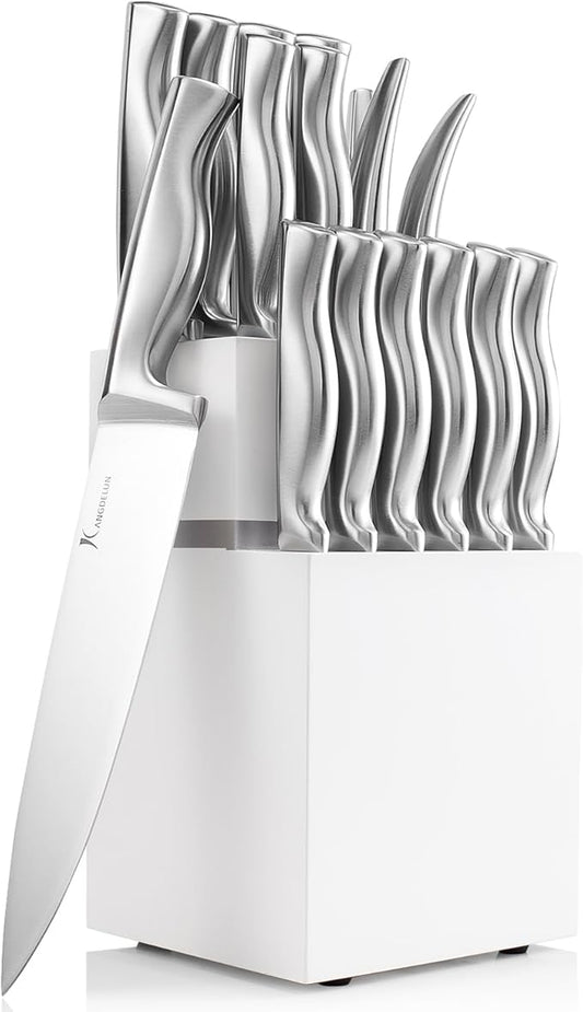 15-Piece Ultra Sharp Kitchen Knife Set with Wooden Block