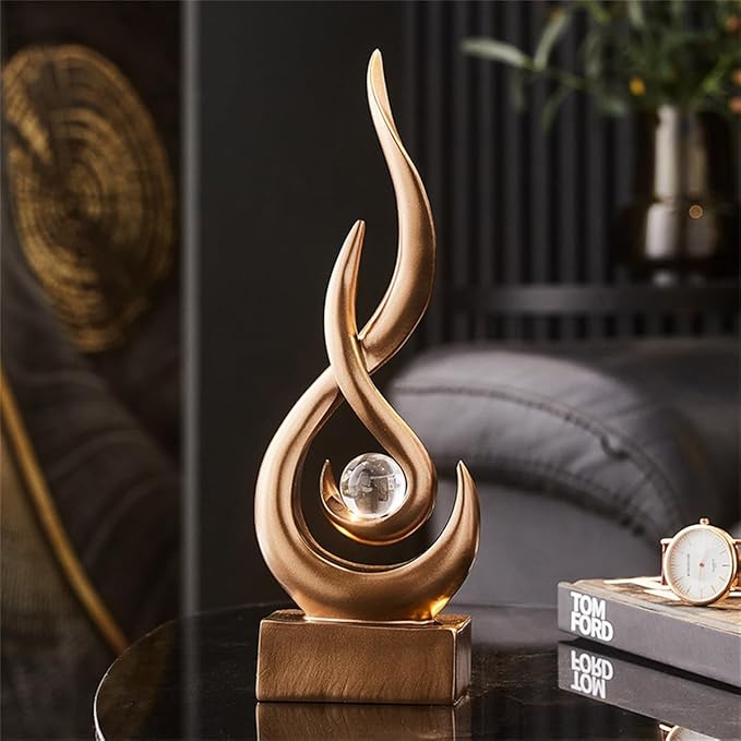 AWNR Abstract Art Deco Decor Statues for Home,Shelves,Table,Living Room, Dining Room,Modern Sculpture Decoraciones of Homes for Sale (Bronze)
