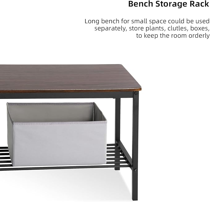 soges Dining Table Set for 4, 43.3 inch Kitchen Table Set with Chairs and Bench, 4 Piece Dining Room Table Set for Small Space, Apartment, Restaurant, Rustic Oak