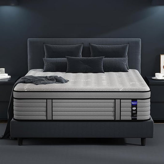 DIFAME Full Size Mattress, 12 Inch Firm Hybrid Full Mattress in a Box with Gel Memory Foam, Pressure & Back Pain Relief, Individually Pocket Spring, Edge Support, 100-Night Trial, CertiPUR-US