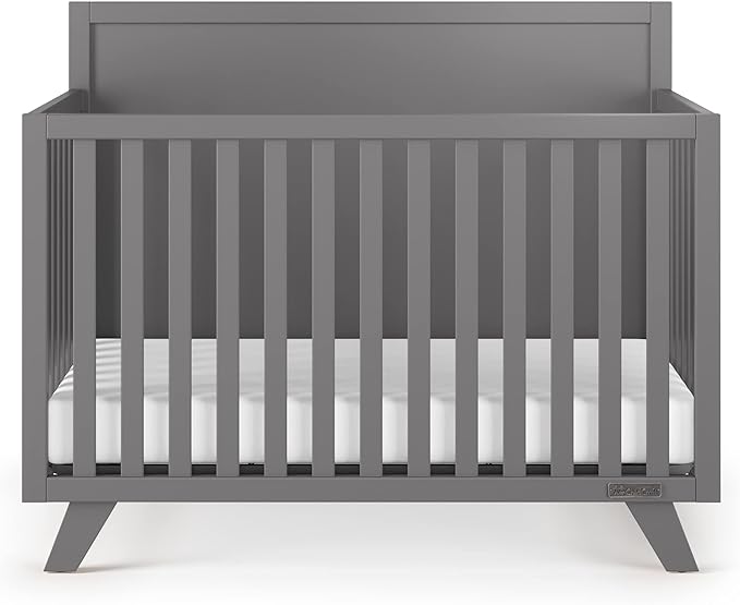 Child Craft SOHO Flat Top 4-in-1 Convertible Crib, Baby Crib Converts to Day Bed, Toddler Bed and Full Size Bed, 3 Adjustable Mattress Positions, Non-Toxic, Baby Safe Finish (Cool Gray)