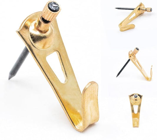 PHS Picture Hanging Hooks - Supports 30 lbs - 100 Pack Plaster Wall Picture Hangers for Frames - Plaster Wall Hangers and Drywall Hooks - Easy to Install Art Hanger and Nails for Hanging Pictures