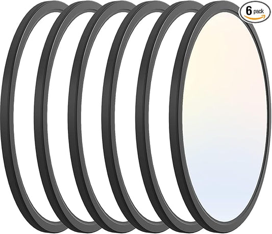 zemty 6Pack 12 Inch LED Flush Mount Ceiling Light, 28W 3200lm Black Thin Flat Surface Mount Lights, 3 Color Temperature in One 3000k/4500k/6000K Low Profile Lighting Fixture for Bathroom Kitchen