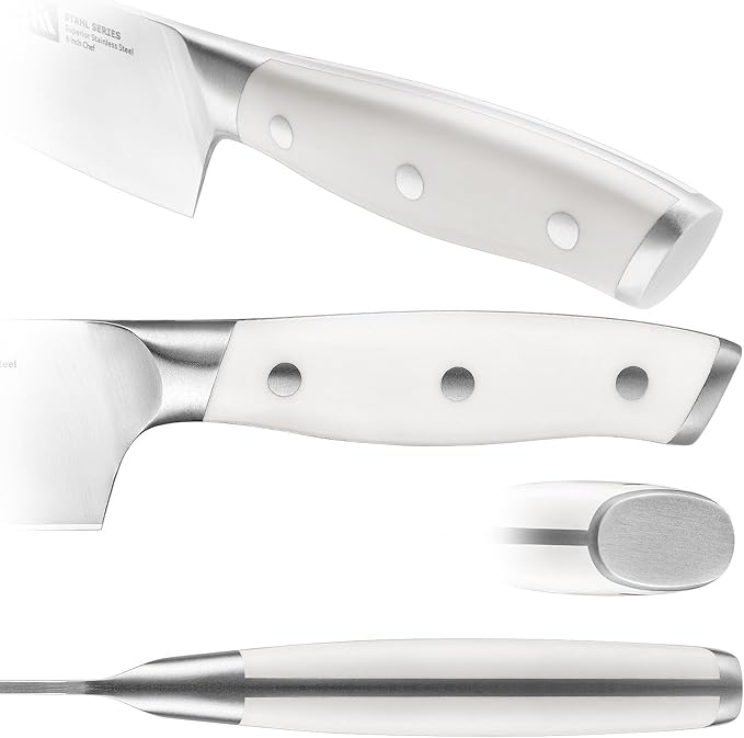 Stahl High Carbon Exclusive German Steel 8 inch Bread Knife (White)