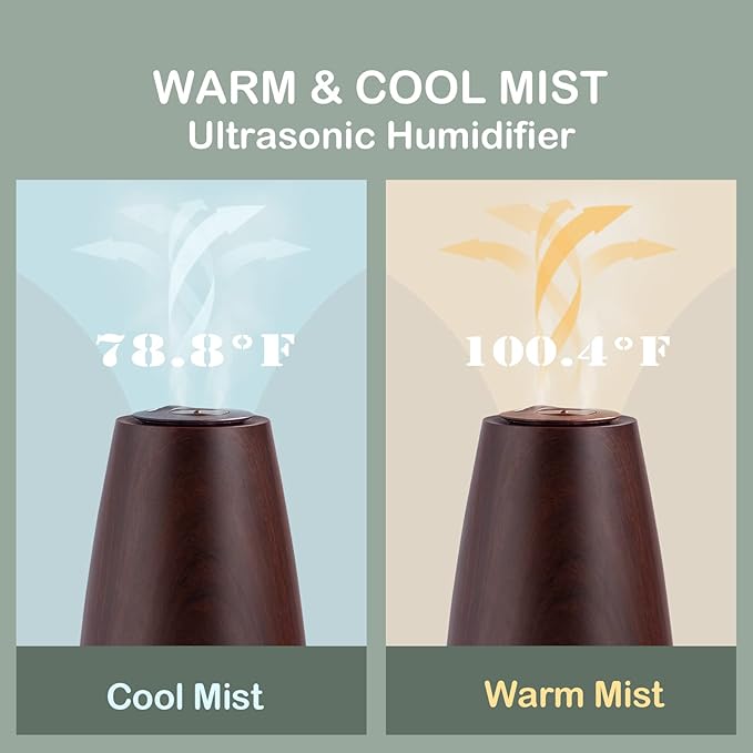 Cool Mist Humidifier，Elecameier Air humidifier for Home/Bedroom with Remote Control 2.3L Smart Air Humidifier for Desk/Office/Bedroom 25dB Whisper Quiet with Auto Shut off dark wood