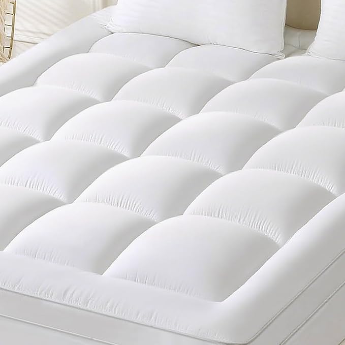 YUGYVOB Mattress Pad Extra Thick, Cooling, and Breathable Twin Mattress Topper 8-21" Deep Pocket Soft Down Alternative Fill