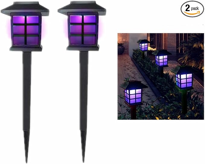 Outdoor Solar Pathway Lights Waterproof 2-Packs Outside LED Decorative Lights Landscape Lighting for Yard Patio Driveway Garden (Purple)