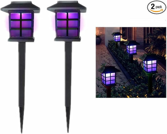 Outdoor Solar Pathway Lights Waterproof 2-Packs Outside LED Decorative Lights Landscape Lighting for Yard Patio Driveway Garden (Purple)