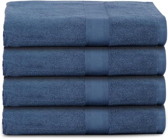 Casa Lino 4 Pack Hand Towels for Bathroom, 18"x28", 100% Cotton, Ultra Soft & Highly Absorbent, Premium Luxury Towels for Gym, Shower, Hotel, New Apartment Essentials, Navy