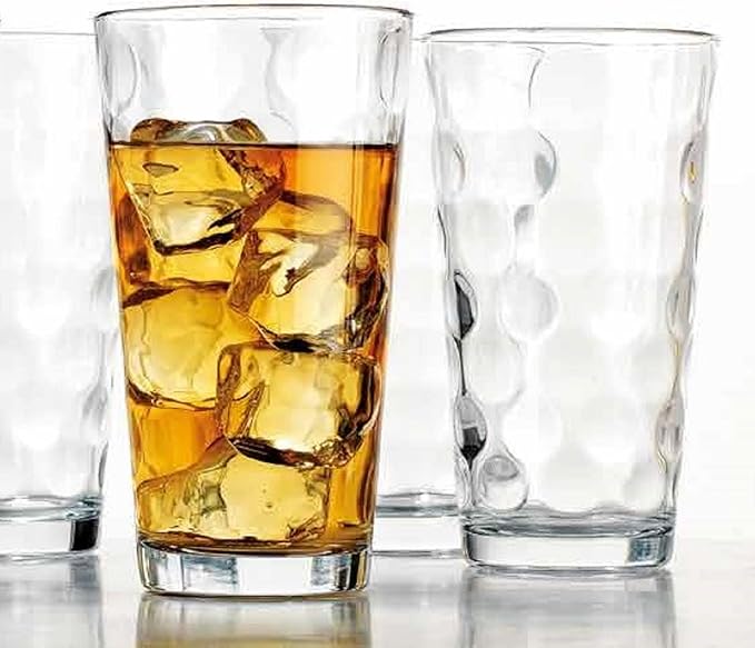 Highball Drinking Glasses Set of 10 Glass Cups by Home Essentials, 17 Oz. Glassware, for Water, Juice, Cocktails, Iced Tea