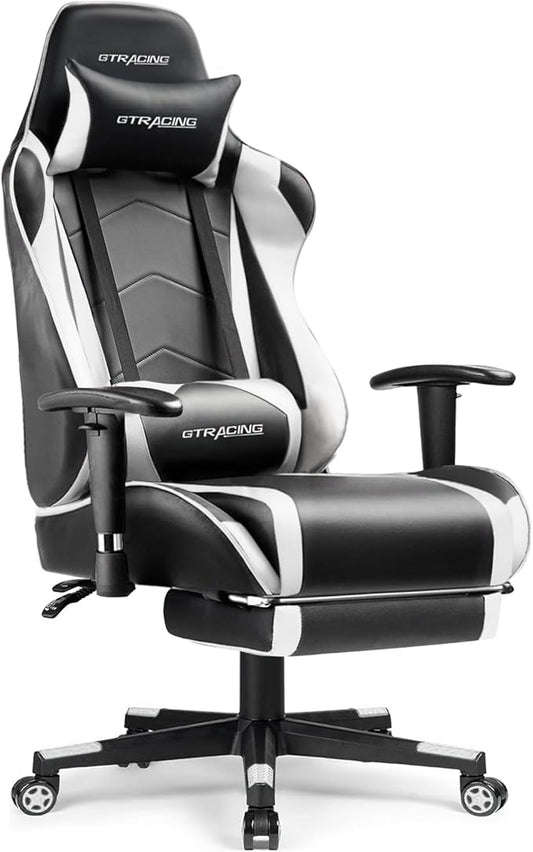 GTRACING Gaming Chair with Footrest, High Back Computer Chair Ergonomic Game Desk Chair Racing Executive Adjustable Swivel Rocker with Headrest and Lumbar Support