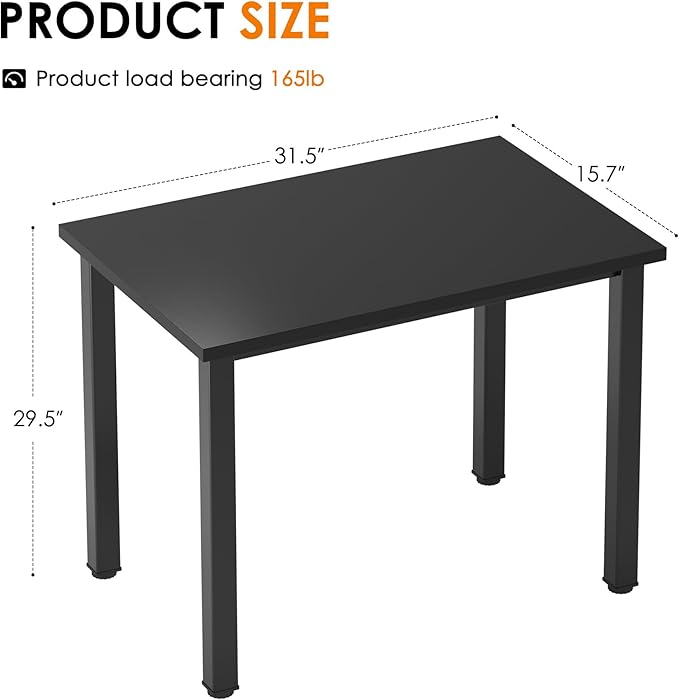 Need Small Computer Desk 31.5 inches Sturdy Writing Table Teens Study Table Laptop Desk for Home Office,Black AC3-8040-CB