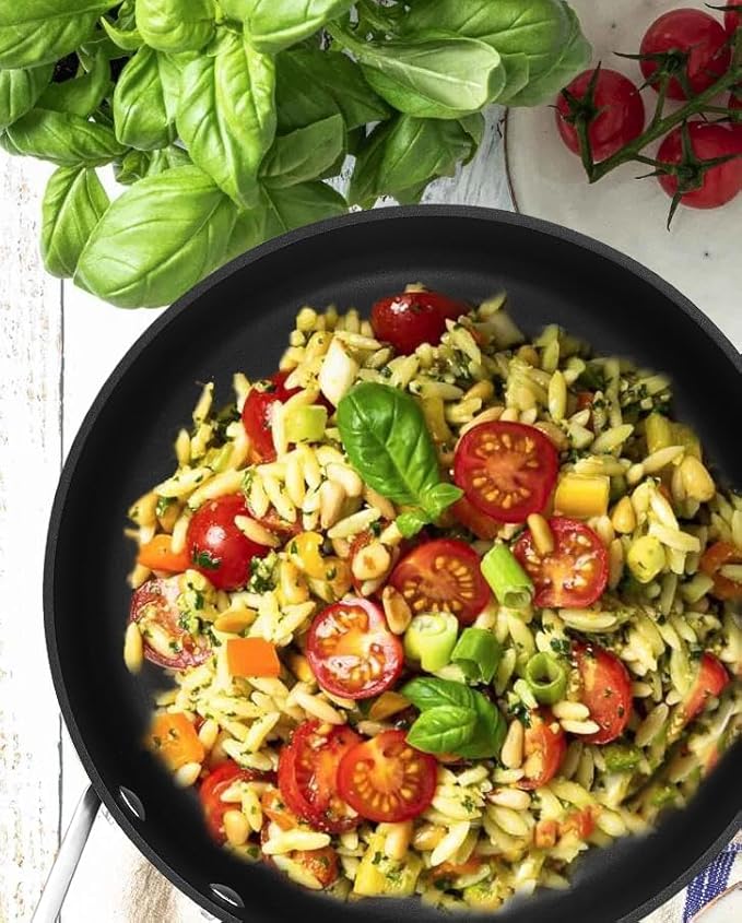 MsMk 3.0 Quart Nonstick Deep Frying with Lid, 9.5 Inch Titanium and Ceramic Nonstick Saute Pan with Lid, Stay Cool Handle, Induction Cookware, Oven & Dishwasher Safe, PFOA PFOS APEO Free