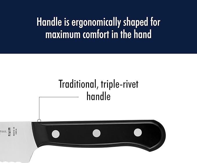 HENCKELS Solution Razor-Sharp 8-inch Bread Knife, Cake Knife, German Engineered Informed by 100+ Years of Mastery, Black/Stainless Steel