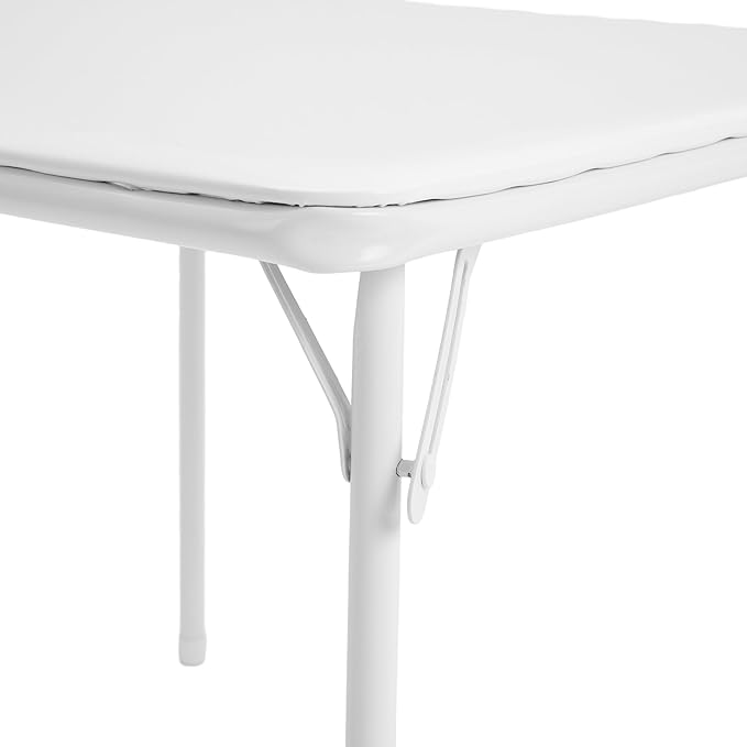 Flash Furniture Mindy Kids 5-Piece Folding Square Table and Chairs Set for Daycare and Classrooms, Children's Activity Table and Chairs Set, White