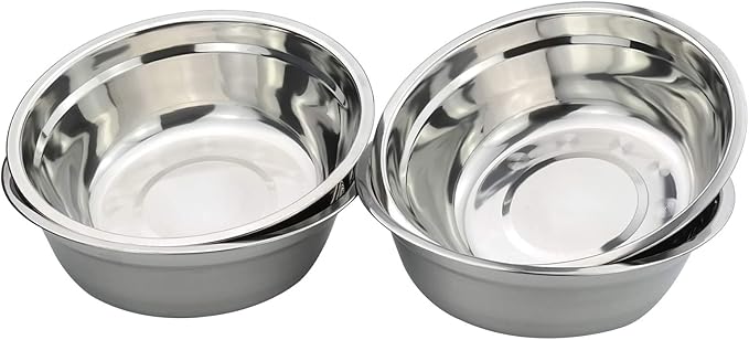 4-Pack Stainless Steel Mixing Bowls, Metal Prep Bowls, F