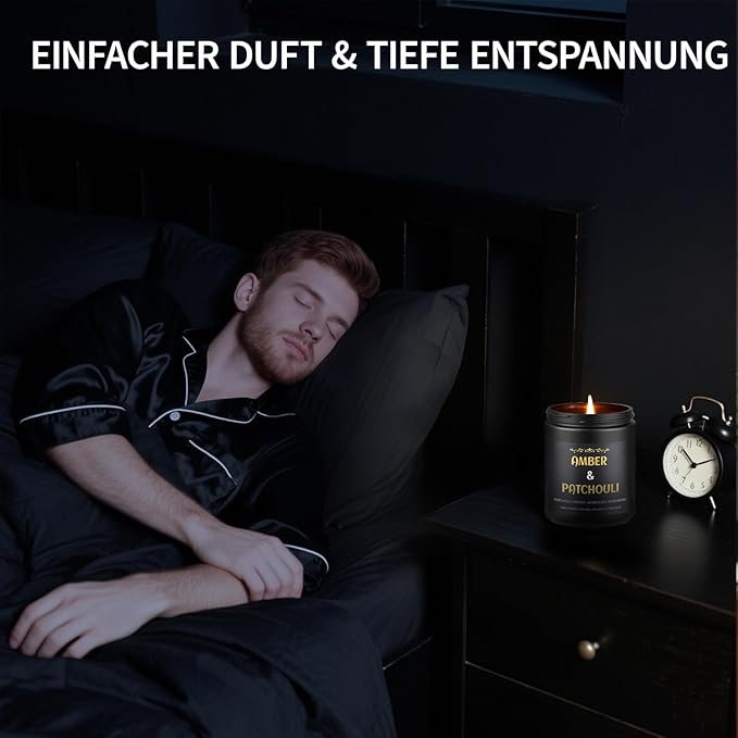 Scented Candles for Men, 4 Pack Mens Candle Set, Soy Candles for Home Scented, Masculine Candle for Him, 28oz, 200 Hours Burning Time Aromatherapy Candles of Lavender/Eucalyptus/Leather/Oak