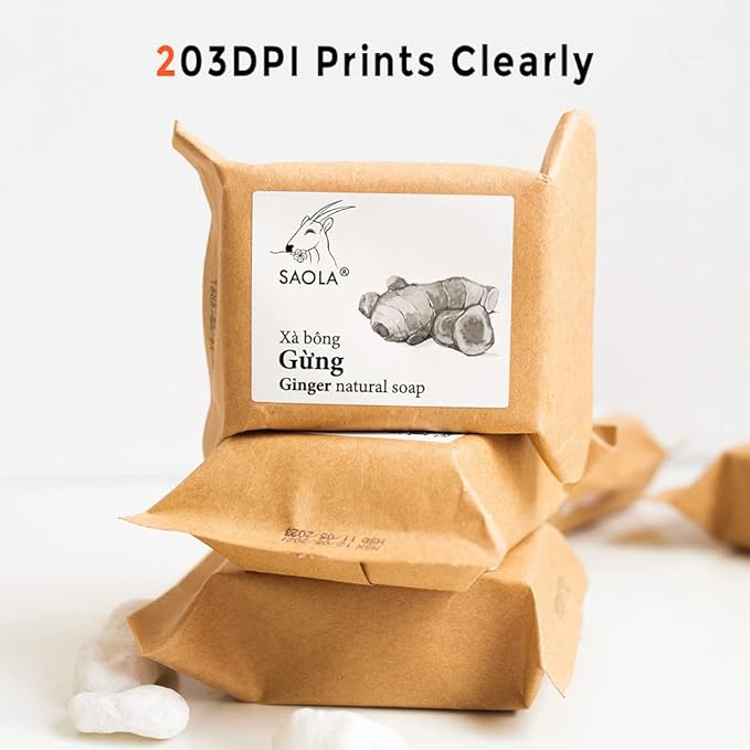 Phomemo M220 Label Printer, Barcode Printer, Bluetooth Thermal Label Maker Machine for Barcodes,Name,Address,Clothing Labeling,for Office Home,Compatible with Phones and Some PC Orange