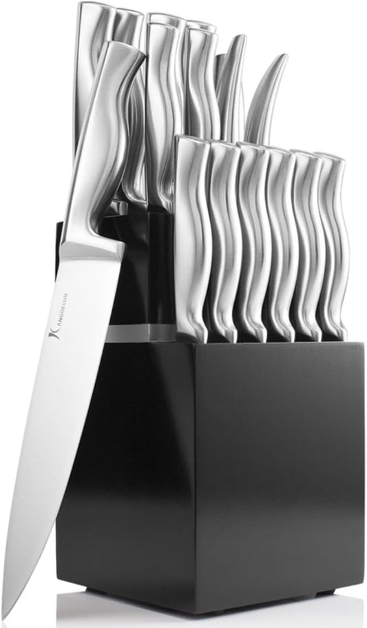 15-Piece Ultra Sharp Kitchen Knife Set with Wooden Block