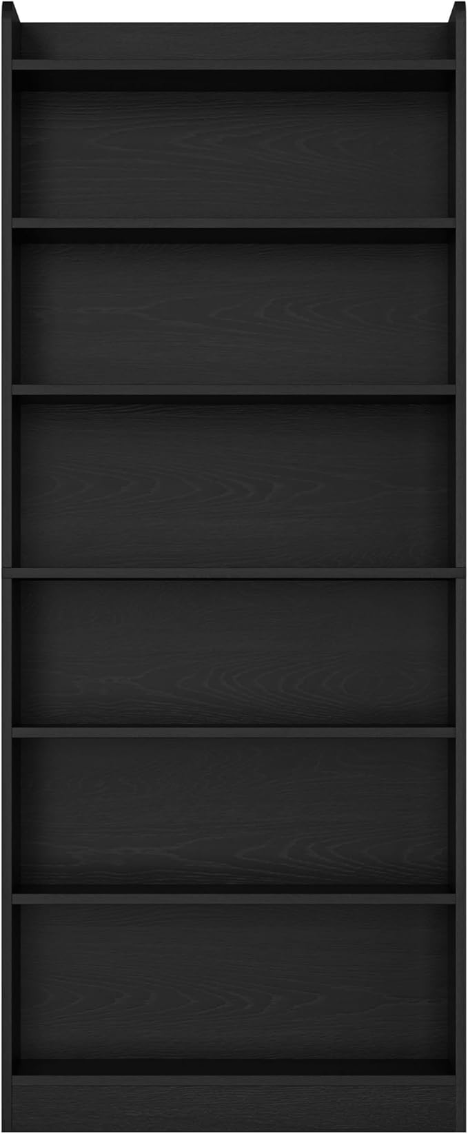 Yaheetech 7-Tier Open Bookcase and Bookshelf, Modern Simple Floor Standing Display Storage Shelves with Top Open Compartment for Home Office, Living Room, Bed Room - Black