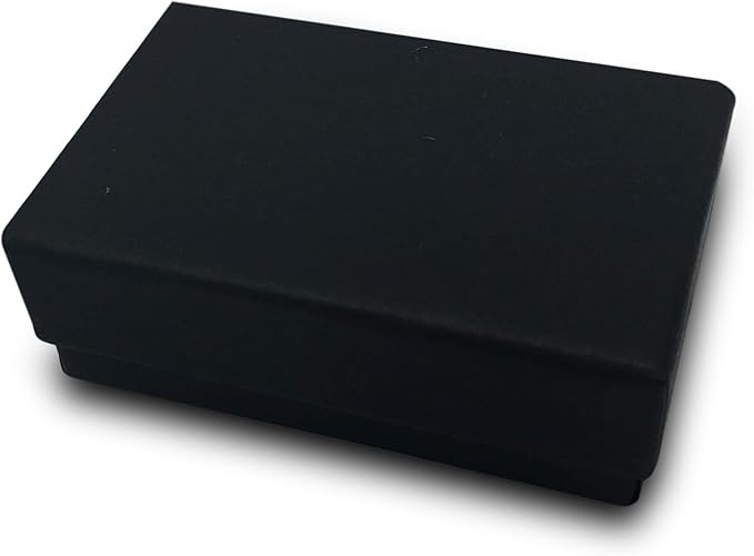TheDisplayGuys - 25-Pack #21 Cotton Filled Cardboard Paper Jewelry Boxes Gift Case - Matte Black (2.6" x 1.6" x 1.0") - for Shipping or Storage