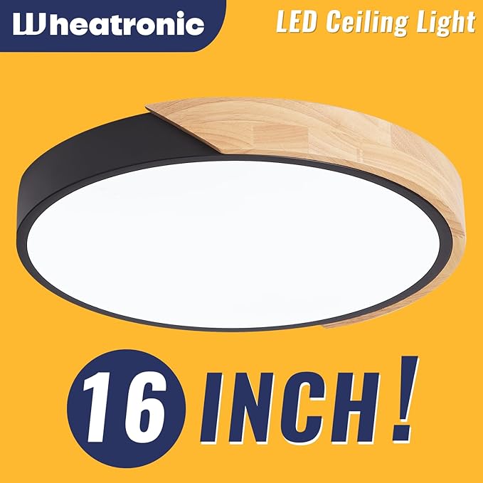 LED Flush Mount Ceiling Light Fixture 16 inch,36W Kitchen Light Fixtures Ceiling Mount 5CCT, Dimmable Close to Ceiling Light for Bedroom, Bathroom, Living Room