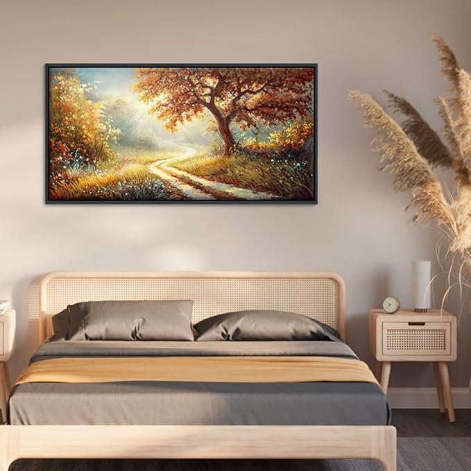 Forest Canvas Wall Art Large Wall Decor for Living Room Farmhouse Landscape Painting Wall Pictures Office Mural Farmhouse Home Decor 20x40 Inches Wood Framed