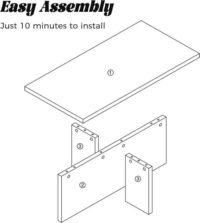 Luoxiao Rectangle Coffee Table for Living Room 47 inch Wood Modern Center Accent Table Minimalist Small Rectangular Cocktail Table Black, Space Saving, Easy Assembly