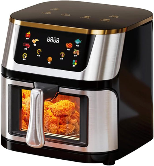 10L Air Fryer, Beelicious 8-In-One 10QT Air Fryers, with Viewing Window, Shake Reminder, 450°F Digital Airfryer with Flavor-Lock Tech, Dishwasher-Safe & Nonstick, Fit for 1-5 People