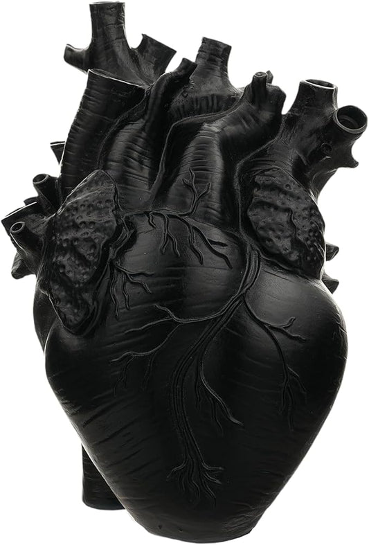 Heart Shaped Resin Vase - Anatomical Human Heart Flower Pot Planter, Nordic Modern Desktop Decor for Farmhouse Living Room, Bedroom, Valentine's Day Gift Home Decoration