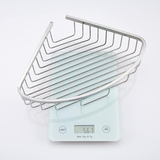 Bathroom Corner Shower Caddy Organizer, Corner-Hollow Design, SUS304 Stainless Steel Heavy Duty Rust-Proof Bathroom Shelf Organizer Holder, Wall Mounted Storage Rack, Brushed Nickel