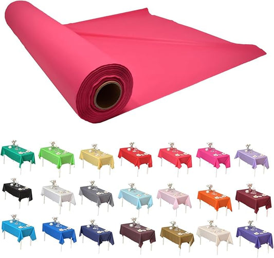 Craft And Party, Coral Plastic Table Cover Roll - 40in X 100 feet Heavy Duty Plastic Banquet Table Cover Roll. (Coral)