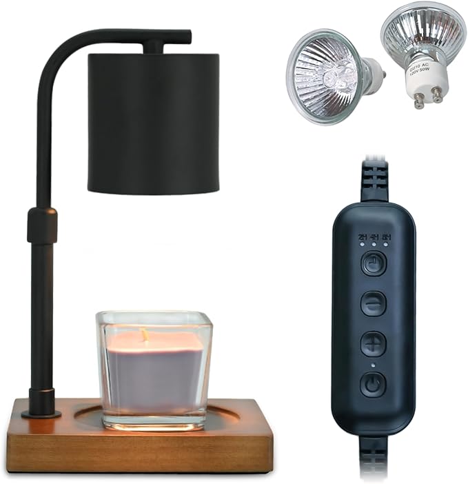 Candle Warmer Lamp Timer - Electric Adjustable Candle Lamp Warmer, Birthday Gifts for Women, Mothers Day Gifts for Mom, House Warming Gifts New Home, Candle Warmer for Jar Candles with 2 Bulb
