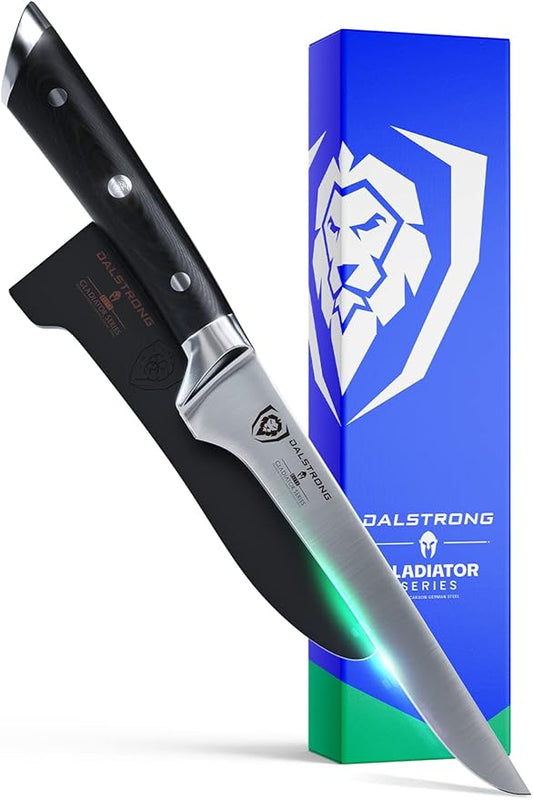 Dalstrong Boning Knife - 6 inch - Gladiator Series Elite - Forged German High-Carbon Steel Kitchen Knife - Razor Sharp - Black G10 Handle - w/Sheath - NSF Certified