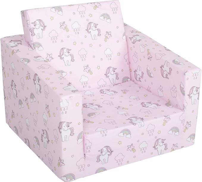 Delsit Kids Couch for Toddlers - 2 in 1 Convertible Foam Armchair to Lounger, Comfy Flip Out Lounge Chair, Sofa for Children, Made in Europe