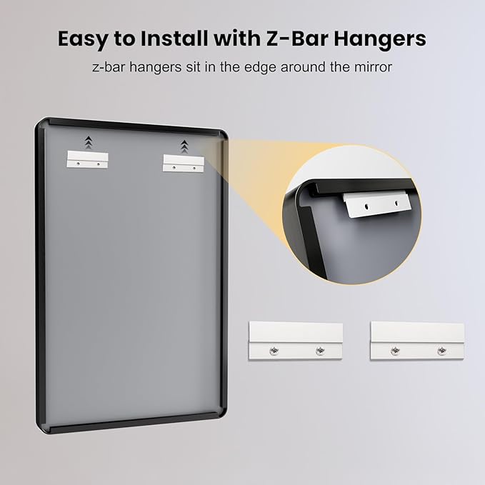 LOAAO 77X36 Inch Black Metal Framed Bathroom Mirror for Wall, Matte Black Bathroom Vanity Mirror Farmhouse, Large Rounded Rectangle Mirror, Anti-Rust, Tempered Glass, Hangs Horizontally or Vertically