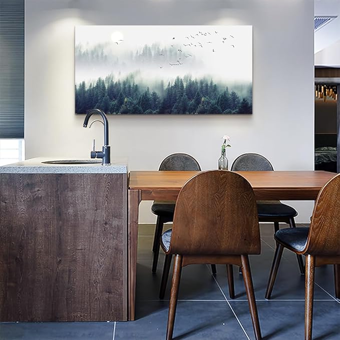 Lapremoly Wall Decorations For Living Room Large Canvas Framed Wall Art For Bedroom Modern Office Mountain Forest Trees Landscape Canvas Art Wall Paintings Ready To Hang Home Decor 20" x 40"inch